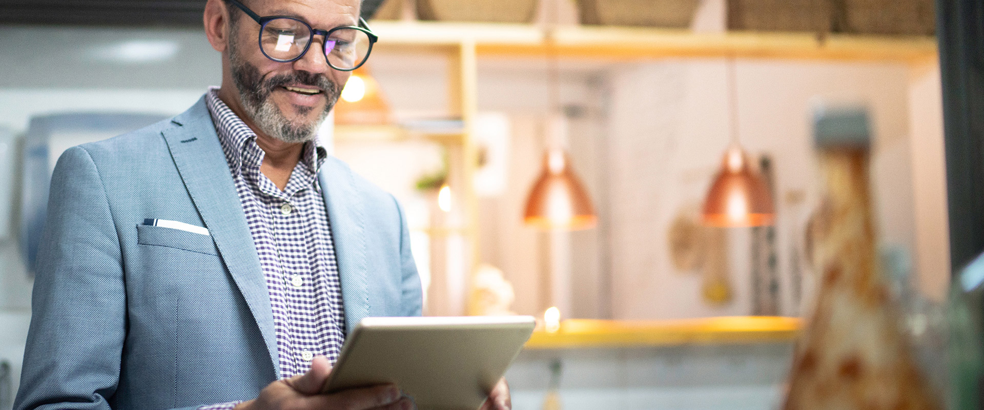 man on tablet